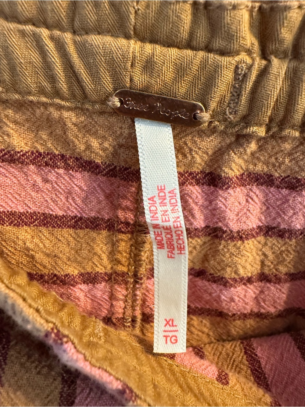 Free People Hudson Canyon Stripe Wide Leg Pants XL Pink - Picture 4 of 4